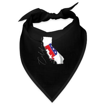 Republican Flag in California State Landkarte CA - Bandana - Schwarz - Vorne