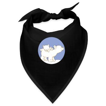 Baby Polar Bear with Dad - Bandana - Schwarz - Vorne