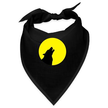 Wolf heult Mond böse wolve howling moon dangerous - Bandana - Schwarz - Vorne