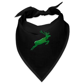Hirsch springt ins Grüne - Bandana - Schwarz - Vorne