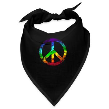 Peace-Zeichen Regenbogen Frieden Pazifist Reggae - Bandana - Schwarz - Vorne