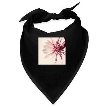 Minimalistische Blume Aquarell Beige - Bandana - Schwarz - Vorne