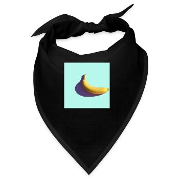 Abstrakte Banane Minimalismus Aquarell - Bandana - Schwarz - Vorne