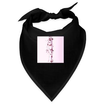Zarte Pflanze Minimalismus Aquarell - Bandana - Schwarz - Vorne