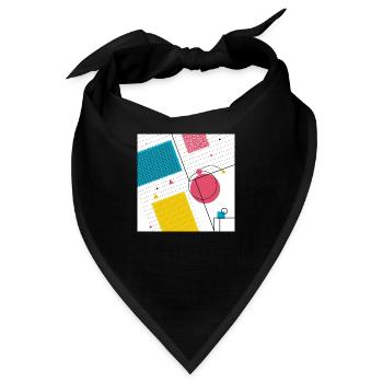 Farben Formen Abstrakt - Bandana - Schwarz - Vorne