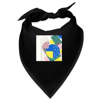 Retro Vintage Formen Abstrakt - Bandana - Schwarz - Vorne