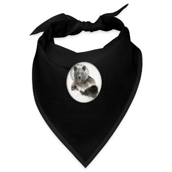 Bear Bär Poly Art - Bandana - Schwarz - Vorne