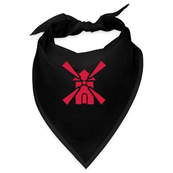 Mühle Zeichnungssymbol der Windmühle, Müller - Bandana - Schwarz - Vorne