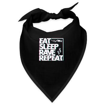 Eat sleep rave repeat - Bandana - Schwarz - Vorne