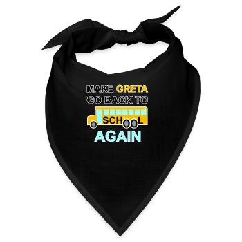 "Anti Greta", fridays for future, Klimaschutz,Co2 - Bandana - Schwarz - Vorne