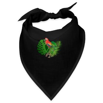 Papagei im Dschungel - Bandana - Schwarz - Vorne