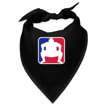 rot blau cool sumoringer button logo japanisch her - Bandana - Schwarz - Vorne