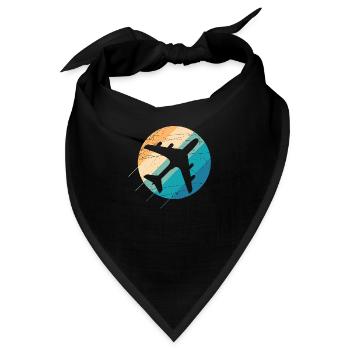 Flugzeug in schönem Retro Design - Bandana - Schwarz - Vorne
