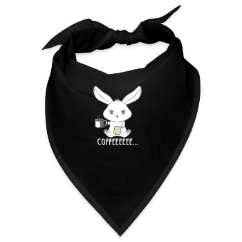 Zorniger und Verschlafener Kaffee Hase - Bandana - Schwarz - Vorne