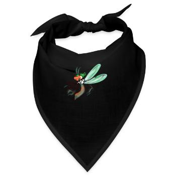 Cartoon Mücke netter Blutsauger - Bandana - Schwarz - Vorne