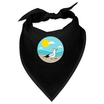 Möwe am Meer - Bandana - Schwarz - Vorne