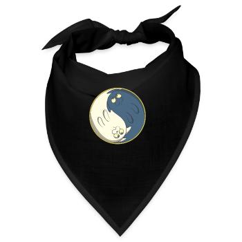 Katzen Ying Yang - Bandana - Schwarz - Vorne