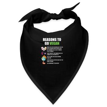 Vegan Veganer Veganerin Erderwärmung Tierliebe - Bandana - Schwarz - Vorne