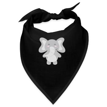 Elefant - zum selbst gestalten - Bandana - Schwarz - Vorne