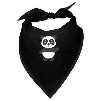 Panda - zum selbst gestalten - Bandana - Schwarz - Vorne
