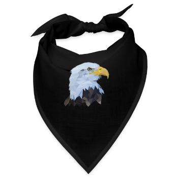 Adlerkopf Polygon Vogel - Bandana - Schwarz - Vorne