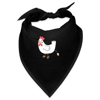 Huhn ein Ei! - Bandana - Schwarz - Vorne