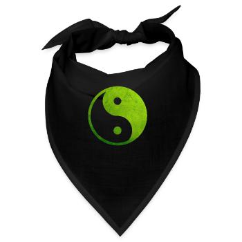 Grünes Yin Yang, Yin Yang Symbol, Yin Yang Taoismus - Bandana - Schwarz - Vorne