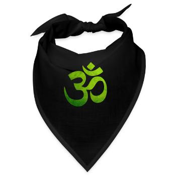 Grünes OM, Om, Hindu Om, Om Symbol, Aum, OM - Bandana - Schwarz - Vorne