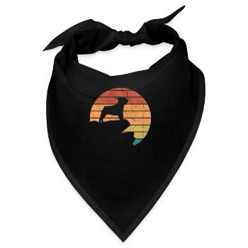 Französische Bulldogge Retro - Bandana - Schwarz - Vorne