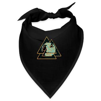 Viking Valknut Norse Symbol Raben Hugin Munin - Bandana - Schwarz - Vorne