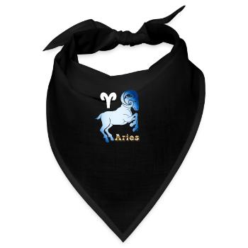 Widder Sternzeichen - Bandana - Schwarz - Vorne
