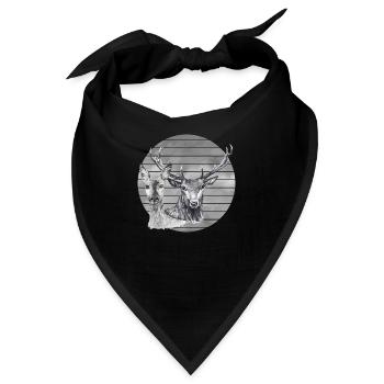Hirsch und Reh - Bandana - Schwarz - Vorne