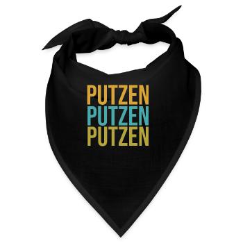 putzen saubermachen reinigen Geschenk - Bandana - Schwarz - Vorne