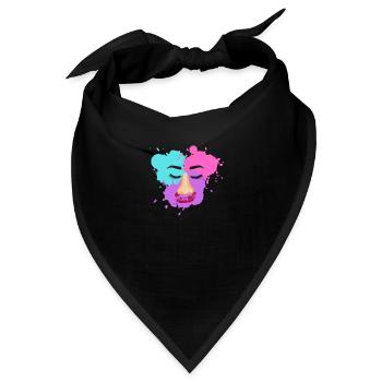 Salon Witzig Frisör Gesicht Maske Nase Mund - Bandana - Schwarz - Vorne