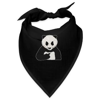 Mürrischer Pandabär mit Mittelfinger - Bandana - Schwarz - Vorne