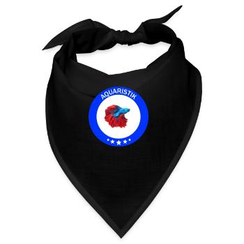 Aquaristik Badge mit Kampffisch Betta splendens - Bandana - Schwarz - Vorne