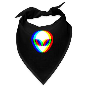 Alien Head Trippy Techno DJ Raver Glitch - Bandana - Schwarz - Vorne
