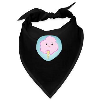 Fröhliche Zuckerwatte - Geschenk - Geschenkidee - Bandana - Schwarz - Vorne