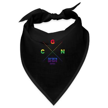 CGN Nippes Veedel Koordinaten Gay Pride CSD - Bandana - Schwarz - Vorne