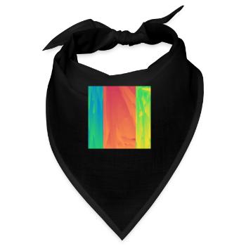 Abstraktes Buntes Quadrat - Bandana - Schwarz - Vorne