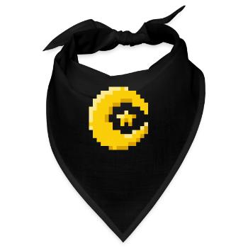 Mond mit Stern - Bandana - Schwarz - Vorne