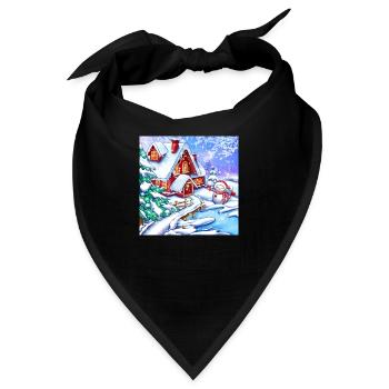 Winterlandschaft - Bandana - Schwarz - Vorne