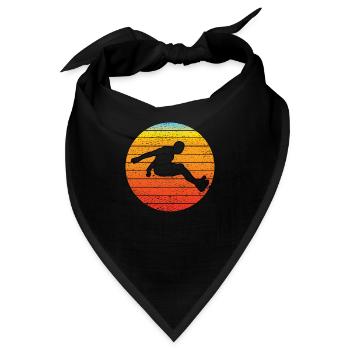 Weitsprung Dreisprung Weitspringer Sportlehrer - Bandana - Schwarz - Vorne