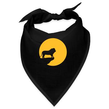 Löwe Klippe Sonne - Bandana - Schwarz - Vorne