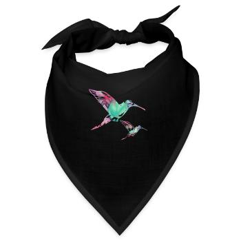 kolibri, graffiti ,malerei, blumen,vogel,malerei, - Bandana - Schwarz - Vorne