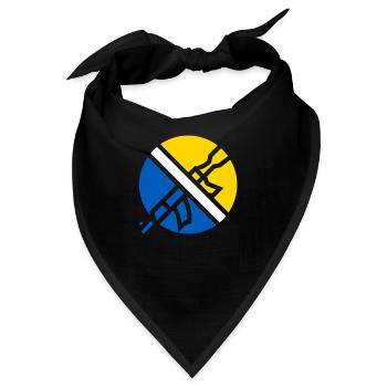 Ukraine Anti Krieg Zeichen - Bandana - Schwarz - Vorne