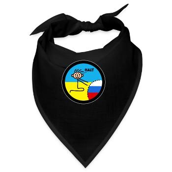 Grenzen setzen halt - Ukraine Russland Krieg - Bandana - Schwarz - Vorne