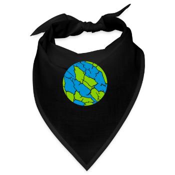Bunter Ball Risse Muster - Bandana - Schwarz - Vorne
