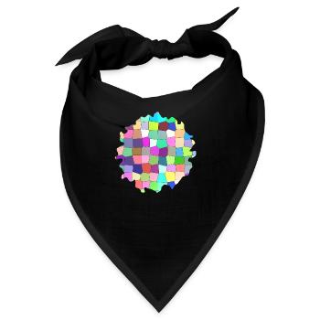Buntes geometrisches Muster - Bandana - Schwarz - Vorne