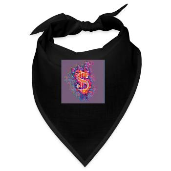 Dollar-Symbol - Bandana - Schwarz - Vorne